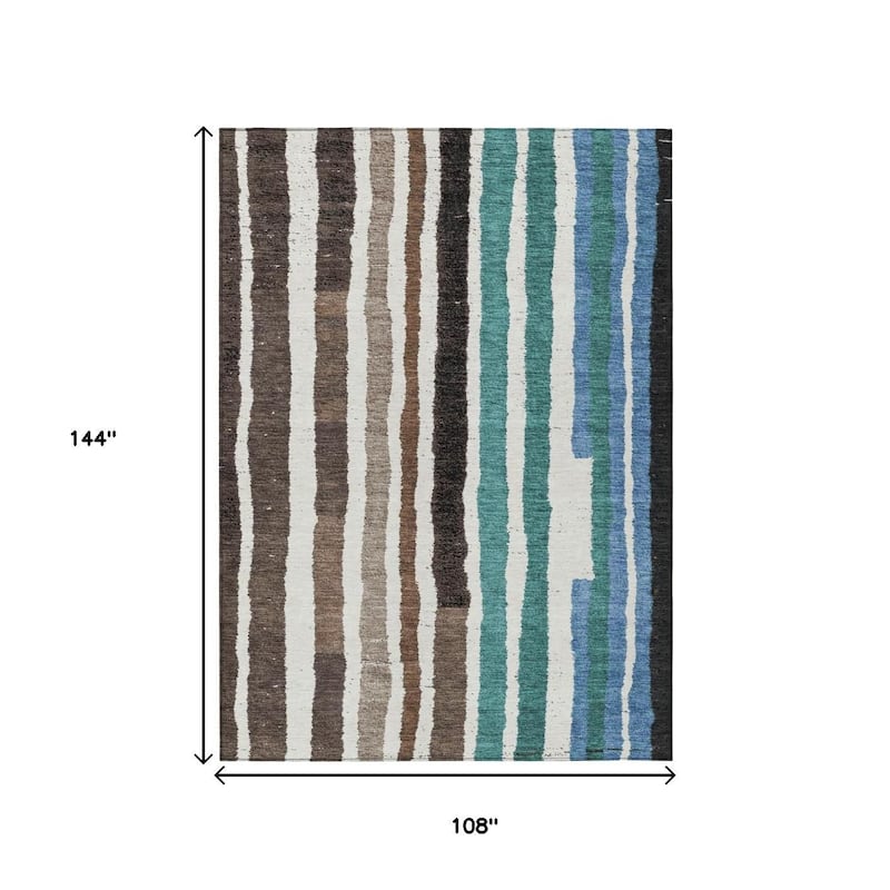 HomeRoots Striped Transitional Rectangle Outdoor Rug