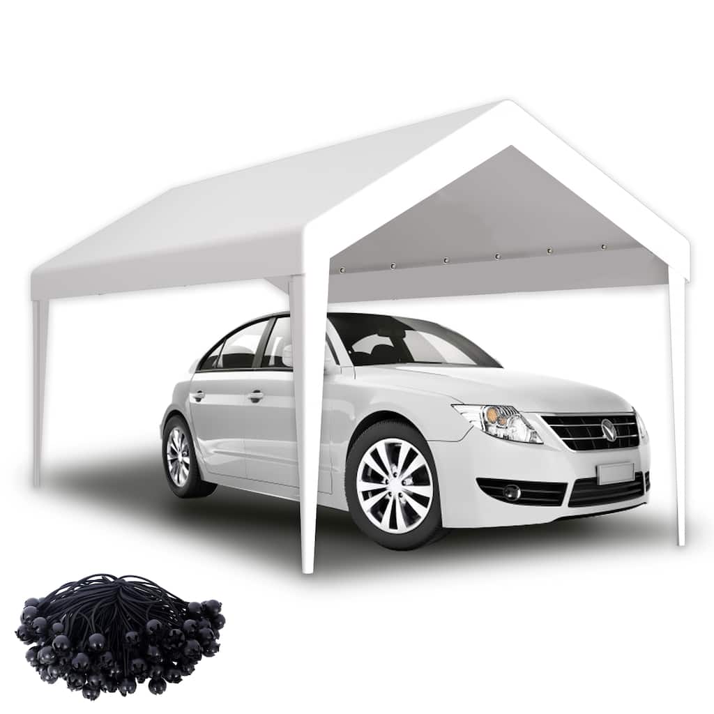 10 x 20 ft Carport Replacement Canopy Cover, UV Protected Tarp with 72 Elastic Buckles, Frame is Not Included