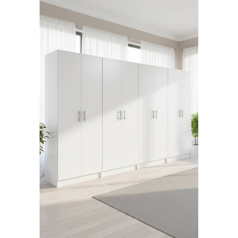 Modex Multi-Purpose Utility Storage Cabinet (4-Piece Set) - W 126″ × D 15.7″ × H 70.9″