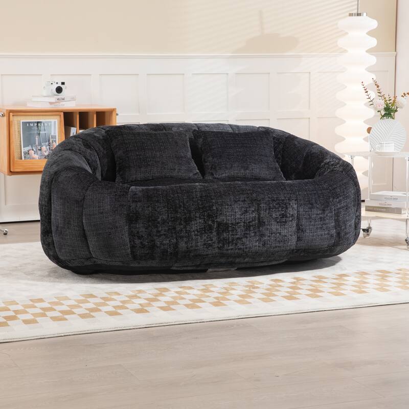 GDFStudio - Laurel Chenille 2-Seater Lazy Sofa with High-Density Foam and Oversized Comfort