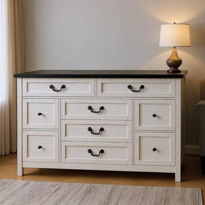 9 Farmhouse Dresser, with Charging Station & Metal Handle