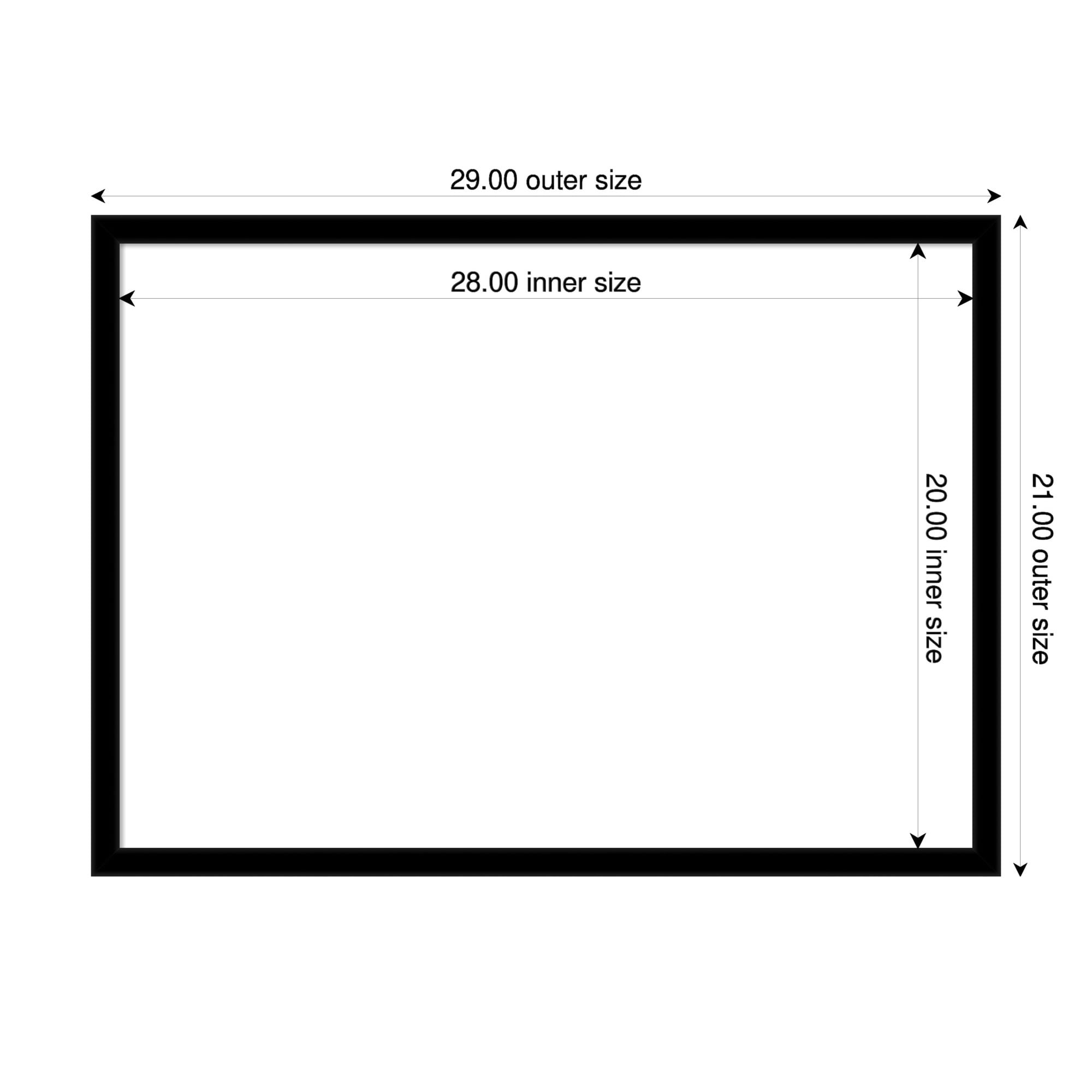 Amanti Art Jet Black Framed Dry Erase Magnetic Board