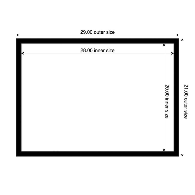 Amanti Art Jet Black Framed Dry Erase Magnetic Board - 29 x 21 in