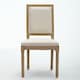 Set of 2 French Country Fabric Upholstered Dining Chairs with Square ...