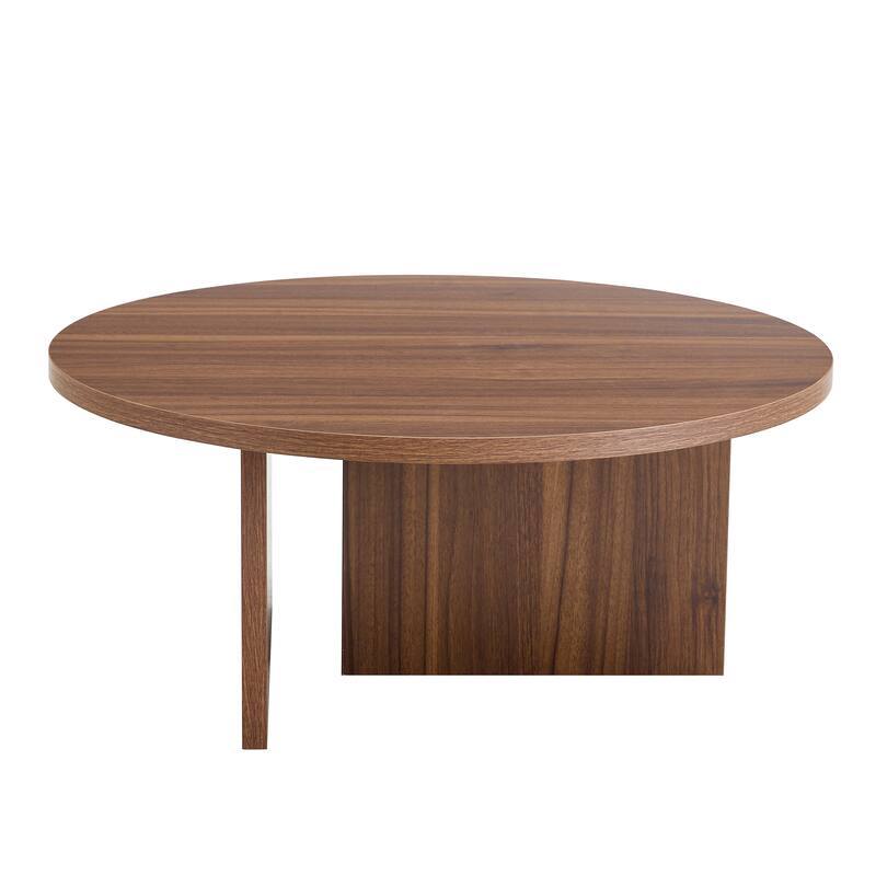 31.5in Versatile MDF Round Coffee Table, End Table for Living Room