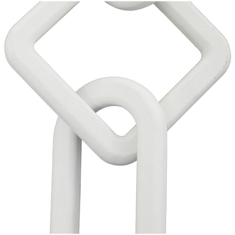 Wood Chain Decorative Sculpture - Set of 2 White or Black - CosmoLiving by Cosmopolitan