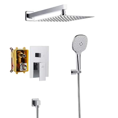 2 Function 10-inch Wall Mounted Dual Shower Heads Shower System