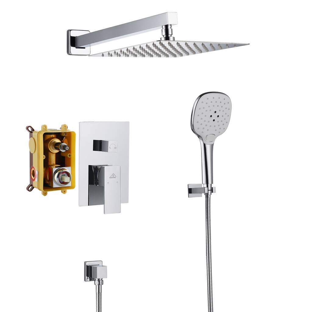 2 Function 10-inch Wall Mounted Dual Shower Heads Shower System