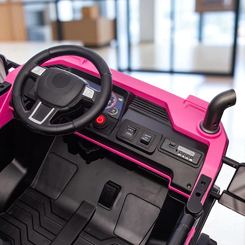 Kids Electric Ride-On Car, 3-Seater with 4 Motors, Parental Remote, Water Gun & Bluetooth MP3 - 3-Speed for Ages 3-8