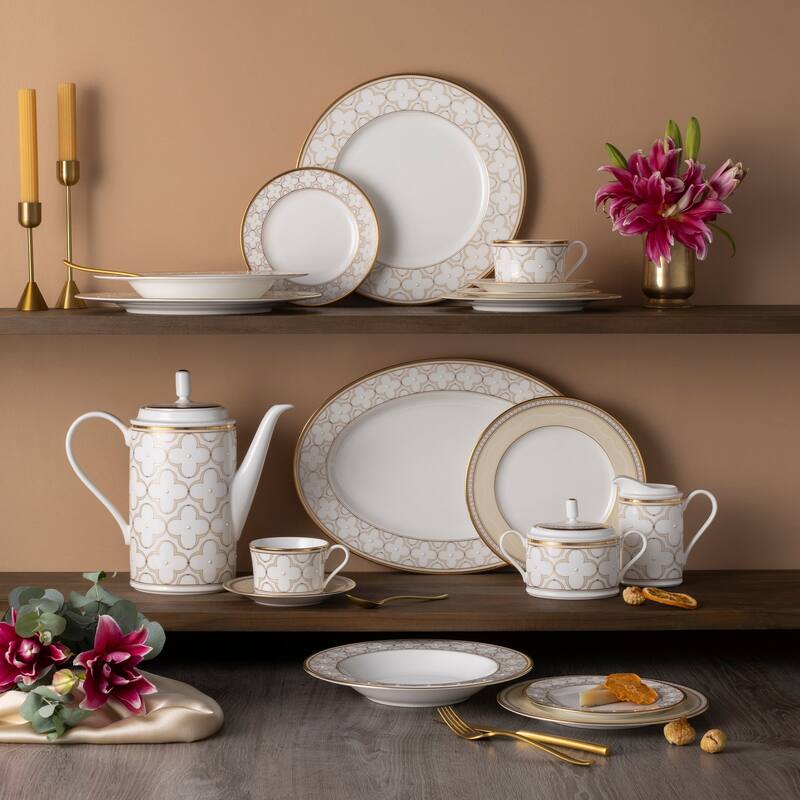 Trefolio Gold 40-Piece Dinnerware Set, Service for 8