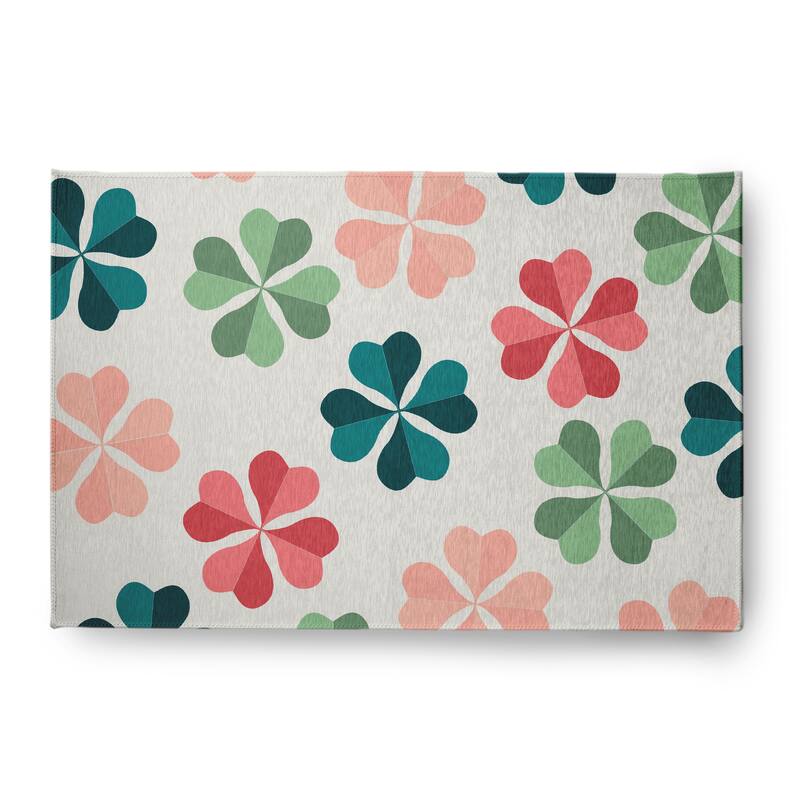 Lucky Patch St. Patrick's Day Chenille Rug - Ocean Abyss Green - 4' x 6'