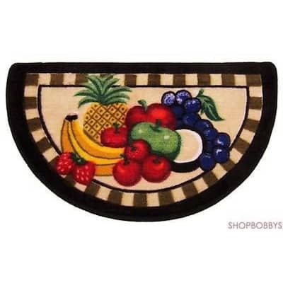 Fruit Mix Checkered Border Kitchen Slice Mat, 17x29 Inches - 17x29 Inches