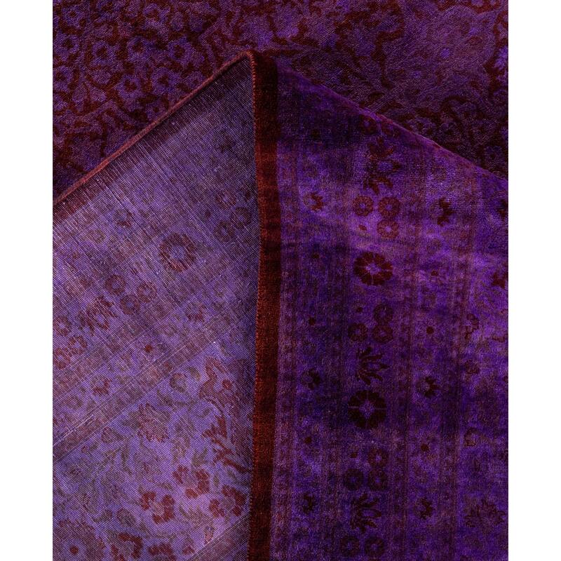 Overdyed One-of-a-Kind Hand-Knotted Area Rug - Purple - 10' 2" x 15' 8"