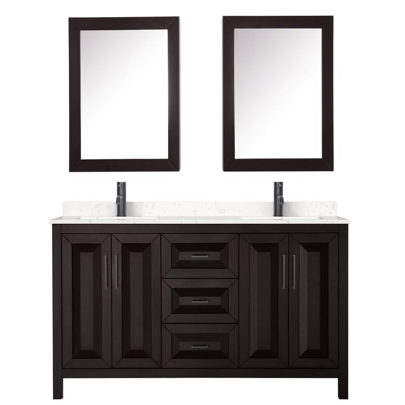 Wyndham Collection Daria 60" Free Standing Double Basin Vanity Set