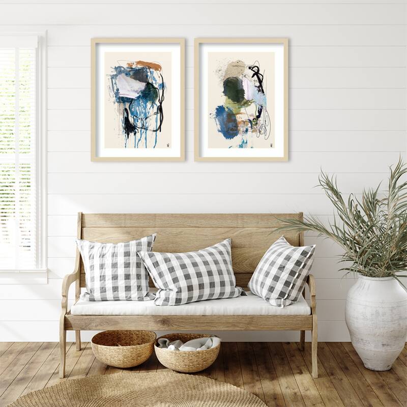 Twin Abstract Set 2 Piece by Dan Hobday Framed Wall Art Prints