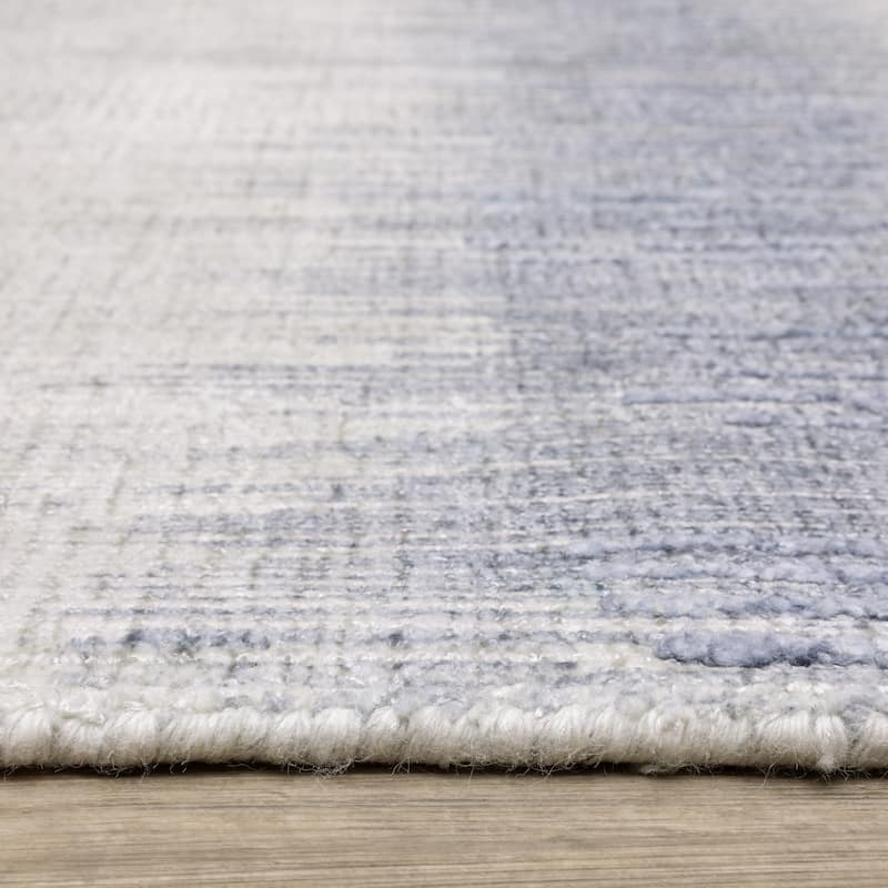 Cameryn Textural Ombre Stripe Blue/ Ivory Area Rug