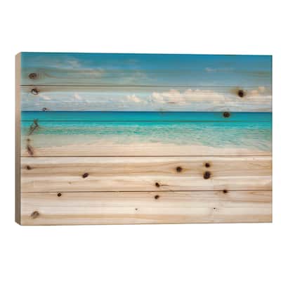 Turquoise Water At Anse Georgette Beach, Praslin, Seychelles Print On Wood by Jan Becke - Multi-Color