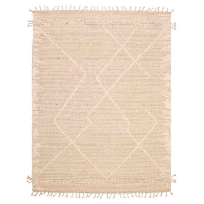 ECARPETGALLERY Hand-knotted Tangier Cream Wool Rug - 9'2 x 12'0 - Cream - 9'2 x 12'0