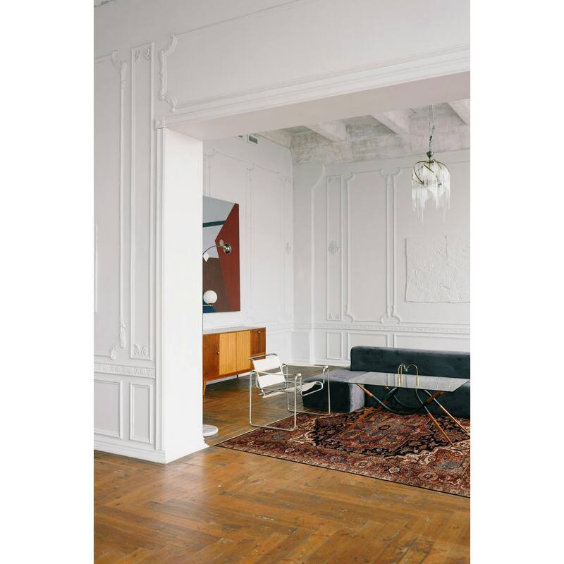 ECARPETGALLERY Hand-knotted Jules Sultane Dark Navy Wool Rug - 7'11 x 9'11