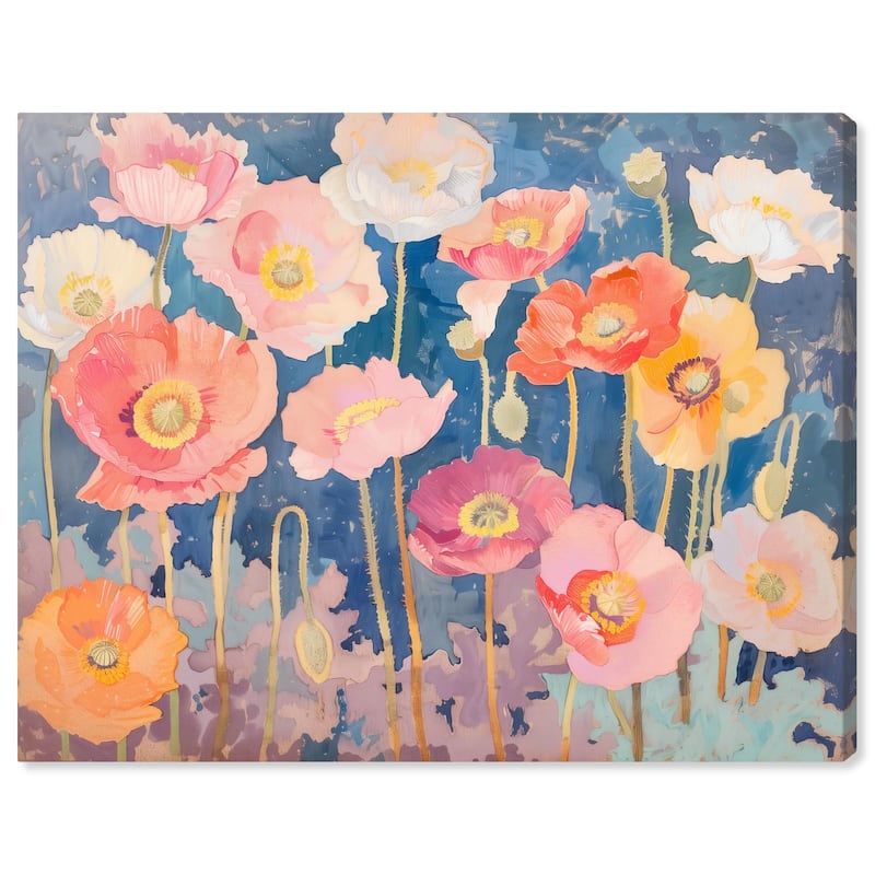 Pastel Poppies Canvas by Art Remedy, Gallery Wrapped - 36" x 30"