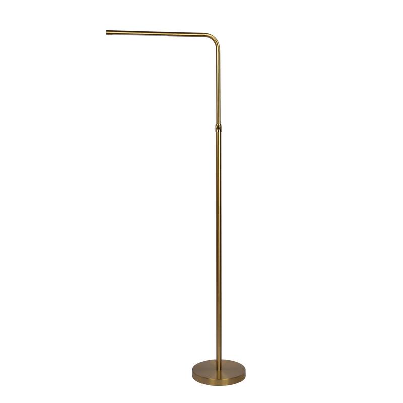 Modern Minimalist LED Floor Lamp with Adjustable Round Base - Gold