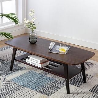 Espresso Mid Century Modern Manufactured Wood Coffee Table - Bed Bath ...
