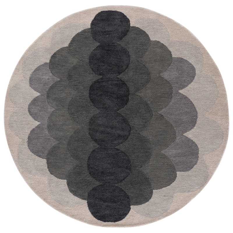 SAFAVIEH Handmade Metro Violetka Wool Rug - 6' Round - Grey