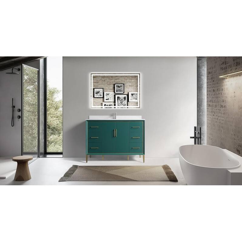VSD Freestanding Shaker Bathroom Vanity with Cultured Marble Sink