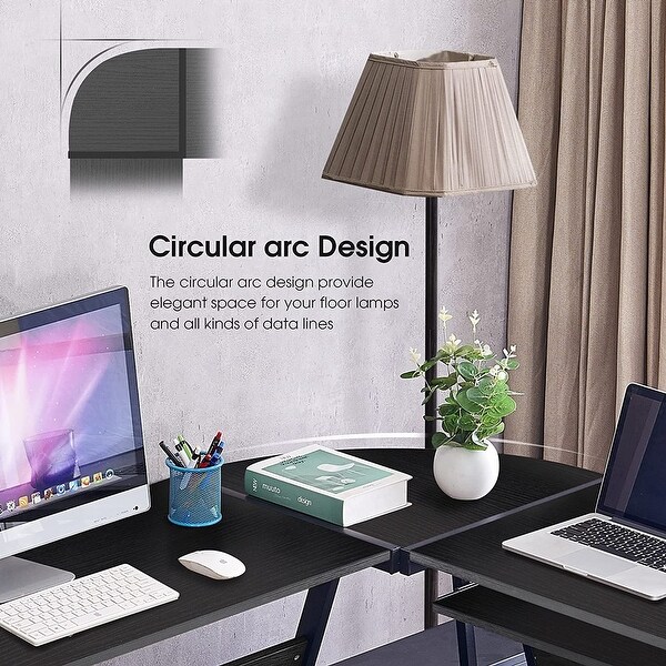 Ivinta reversible black online gaming desk
