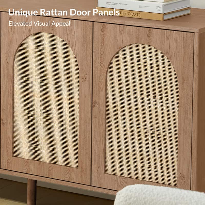 Uirico Multifunctional Buffet Sideboard Cabinet with Rattan Design by HULALA HOME