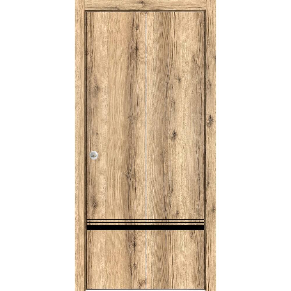 Bi-fold Doors 36 x 80 Planum 0012 Oak with Sturdy Tracks