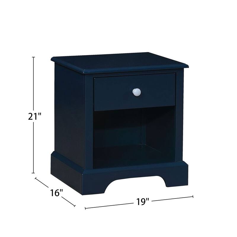 Wooden Nightstand with Bottom Shelf