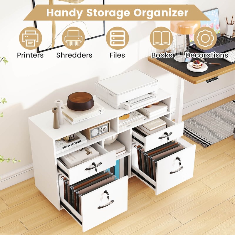 Costway File Cabinet with Lock 4 Drawers Fits Files A4/Letter Size - See Details