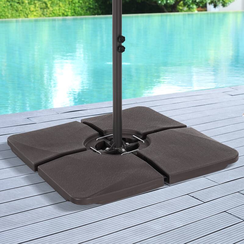 LIVOOSUN 200LBs Patio Umbrella Weight Base HDPE For Offset Umbrella