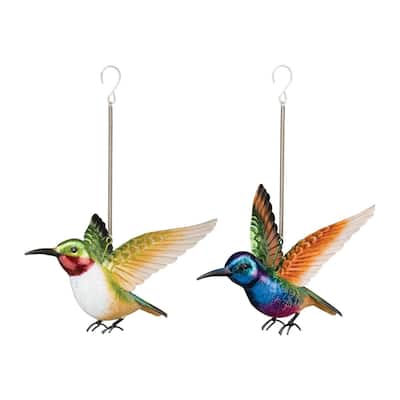 Hummingbird Bouncie Set/2 - Coronet/Ruby - 7.5"x6.5"x10.75"