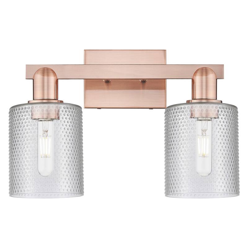 Innovations Lighting Endless Possibilities Arcadia - Cobbleskill - 2 Light 16" Bath Vanity Light - Clear/Antique Copper