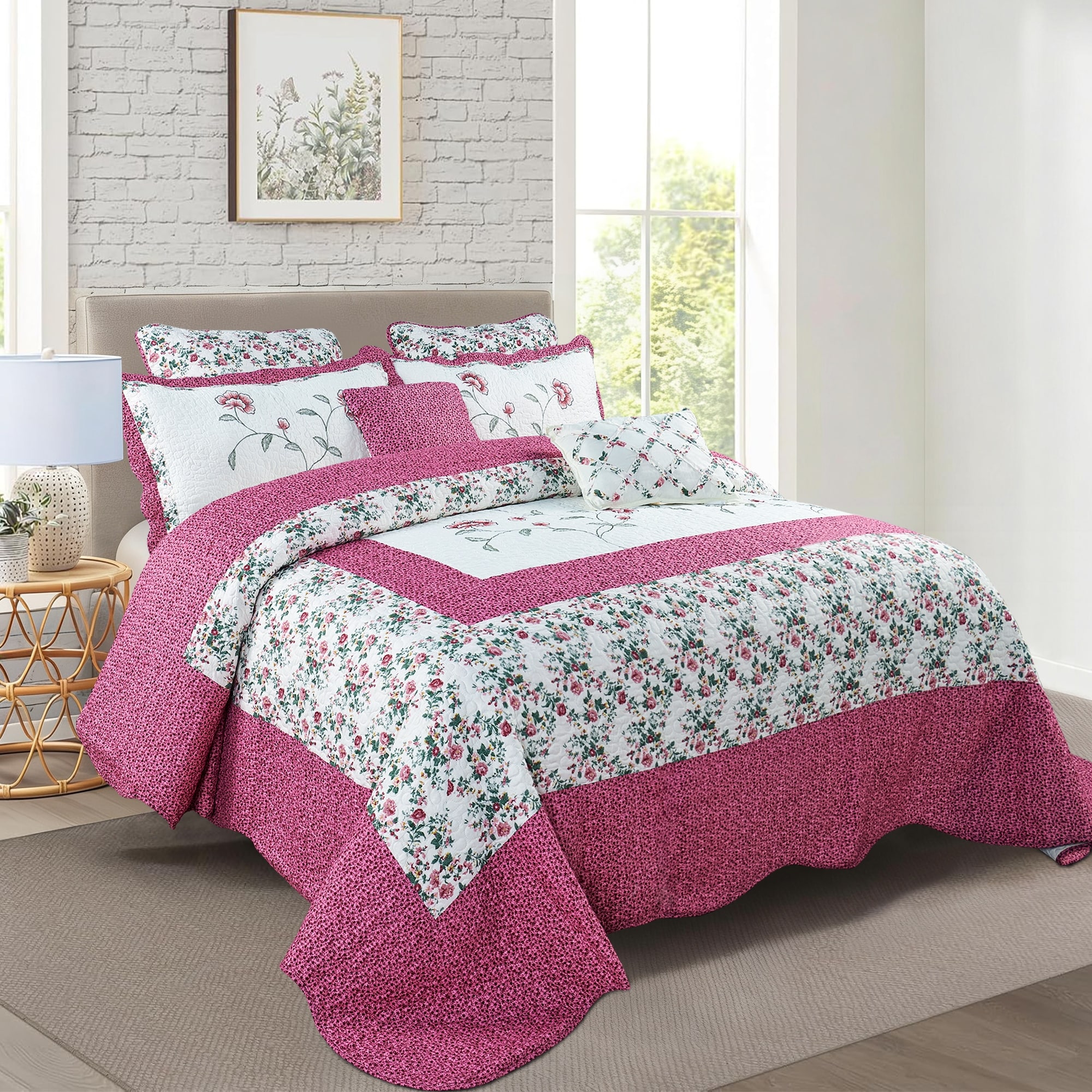 Serenta Oversized Saigon 7 Piece Bedspread Set, Queen and King