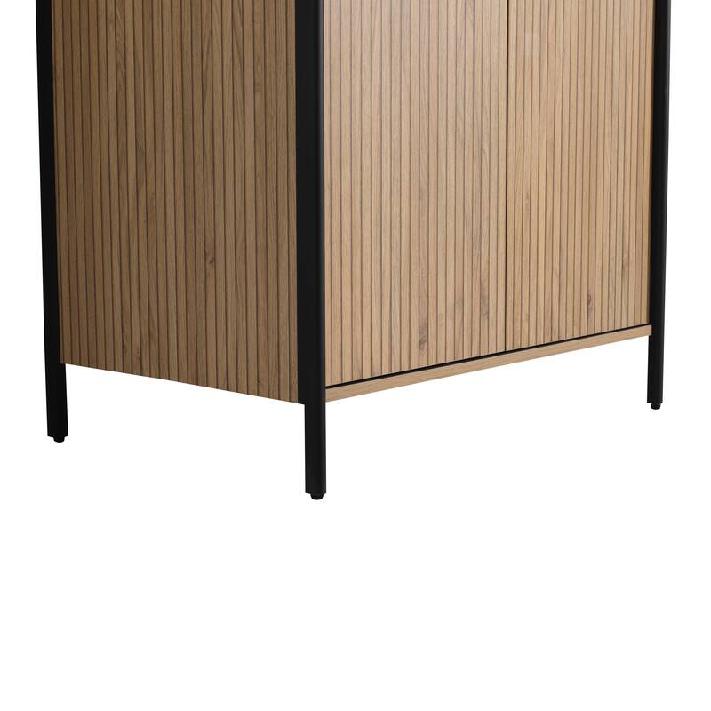 Modern 30 Inch Freestanding Bathroom Vanity Base with Soft-Close Doors and Storage Shelves - No Sink Included