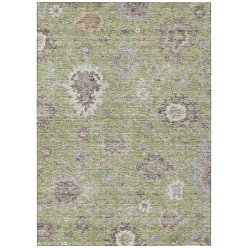 HomeRoots Floral Traditional Rectangle Outdoor Rug
