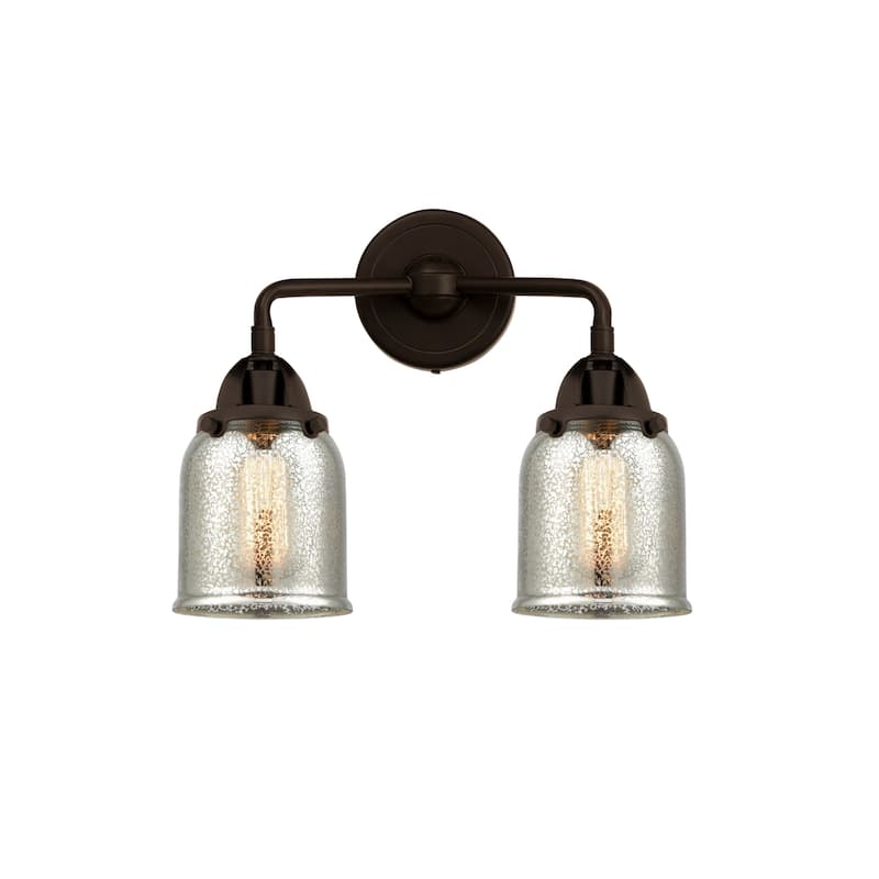 Innovations Lighting 288-2W-12-13 Bell Vanity Bell 2 Light 13" Wide - Oil Rubbed Bronze / Silver Plated Mercury