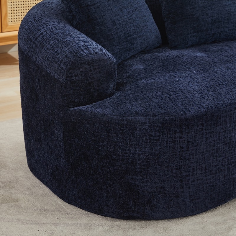 63.2" Modern Small Loveseat Sofa, Chenille Boneless Couch, Deep Seat Sofa with 3 Pillows