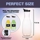 preview thumbnail 12 of 22, UMIEN Carafe Pitcher Square – Clear Beverage Carafes with Flip Top Lid, Easy Pour BPA Free Plastic Drink Container, 50 Ounce