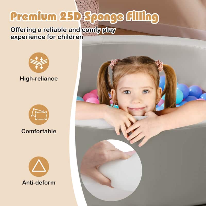 Costway 42.5" Round Foam Ball Pits with 25D Sponge Filling Washable PU - See Details