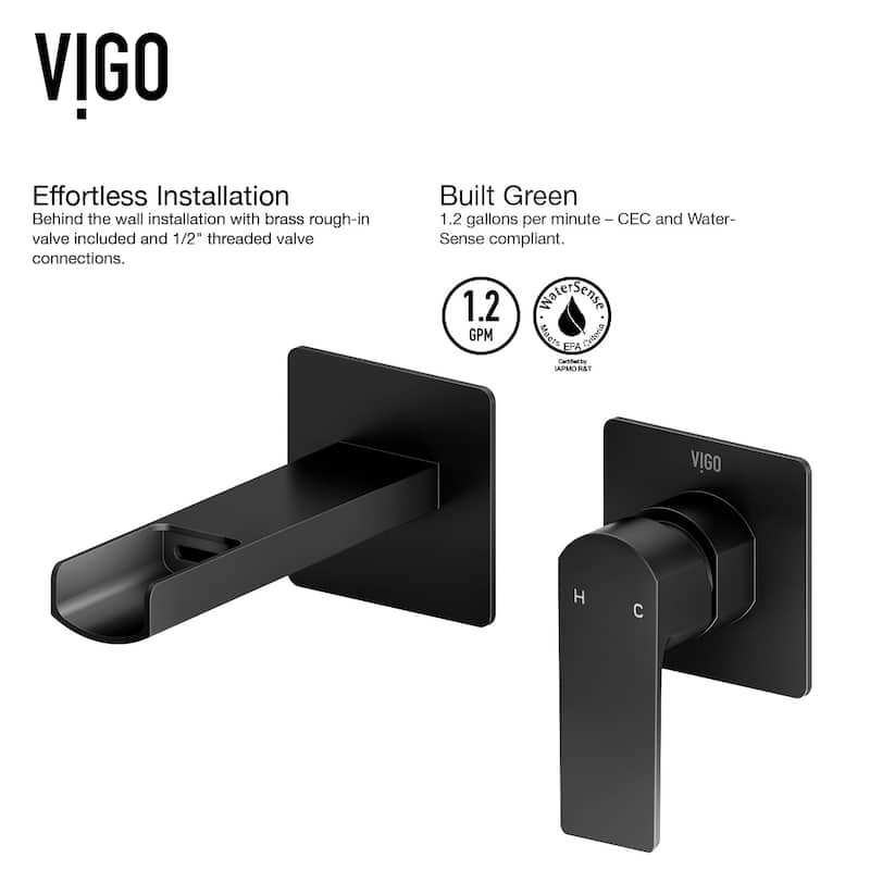 VIGO Atticus 5" H Single Handle Wall Mount Bathroom Faucet