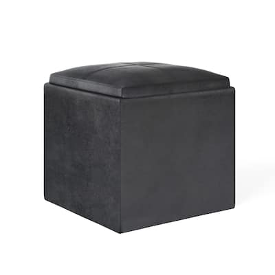Cube Storage Ottoman with Tray