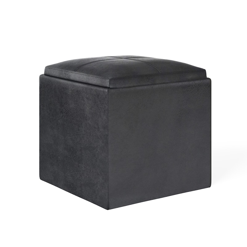 WYNDENHALL Townsend 17 inch Wide Contemporary Square Storage Ottoman