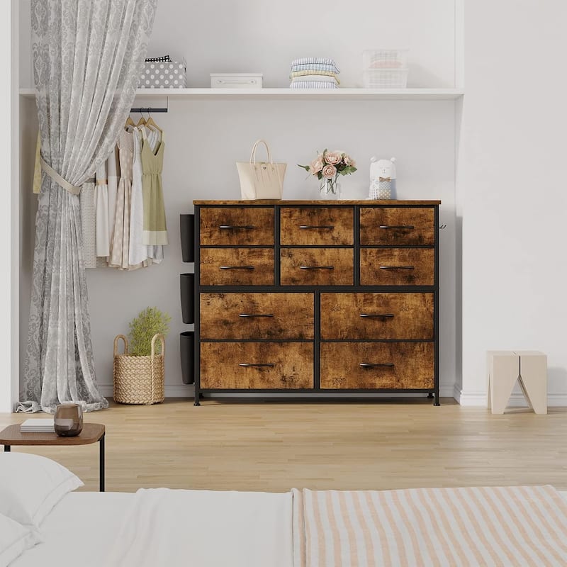 Dresser for Bedroom, 10 Drawers Fabric Storage Drawer, Dressers & Chest of Drawers