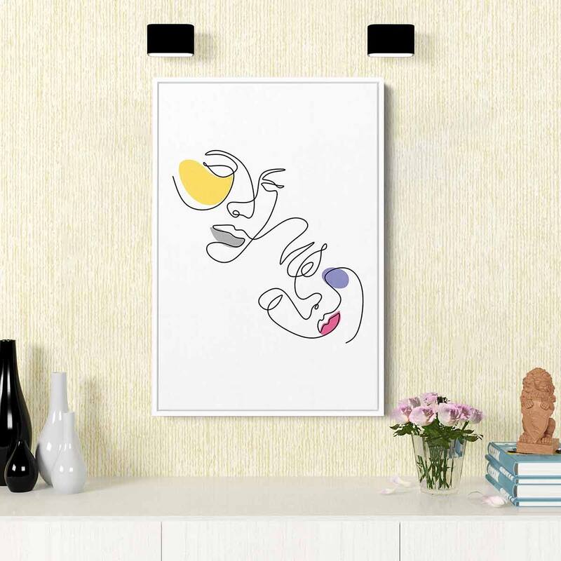 White Faces Wall Art Canvas 1240 - 30 x 40 - White