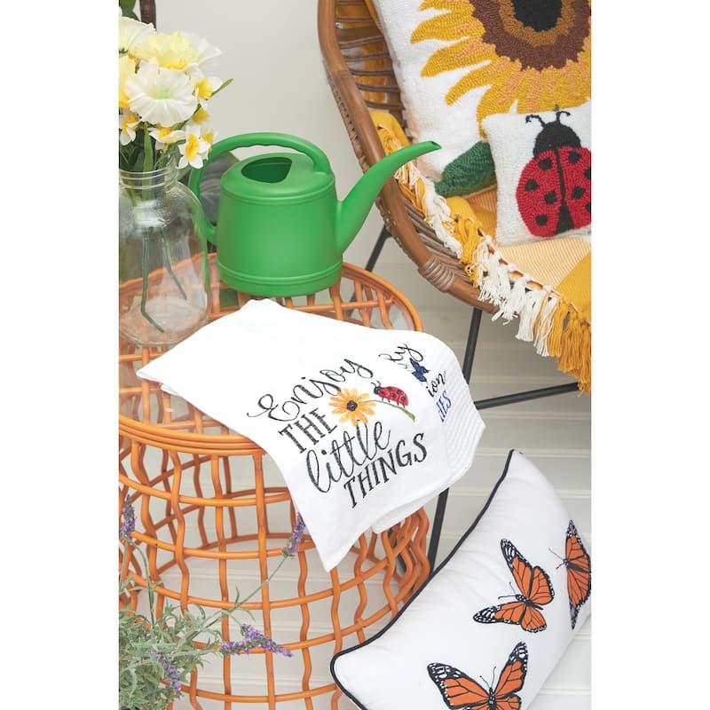 10" x 20" Monarch Buttery Trio Embroidered Throw Pillow