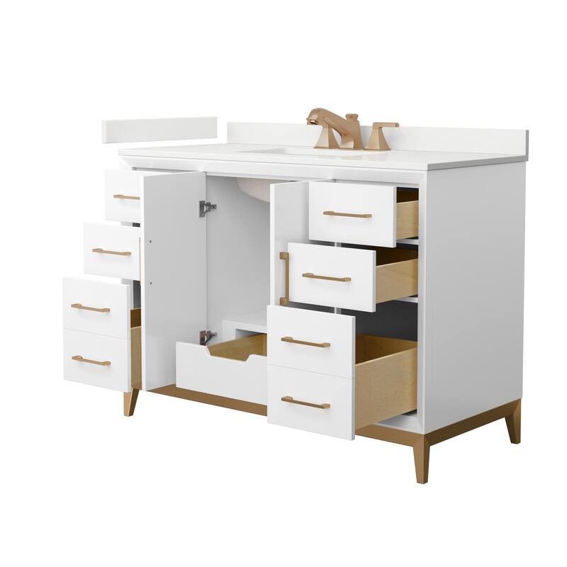 Wyndham Collection WCH818148S-QTZ-US3MXX Amici 48" Free Standing